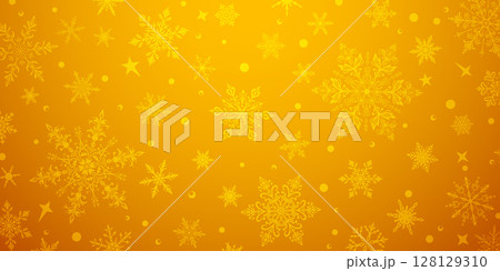 Christmas illustration with snowflakes on yellow. Christmas illustration with snowflakes on yellow. 128129310