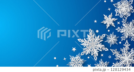 Christmas illustration with beautiful snowflakes Christmas illustration with beautiful snowflakes 128129434