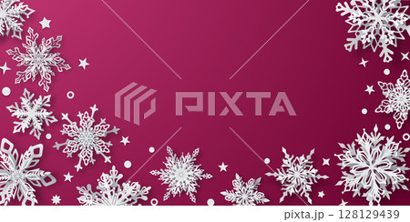 Christmas illustration with beautiful snowflakes Christmas illustration with beautiful snowflakes 128129439