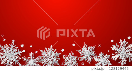 Christmas illustration with beautiful snowflakes 128129443