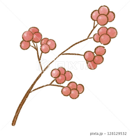 水彩風の赤い木のイラスト|秋の植物モチーフ素材 水彩風の赤い木のイラスト|秋の植物モチーフ素材 128129532