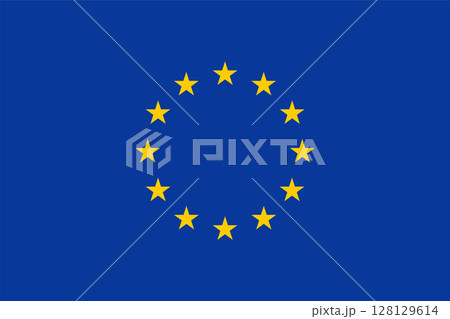 Vector illustration of European Union flag in original proportion. Blue EU background Vector illustration of European Union flag in original proportion. Blue EU background 128129614