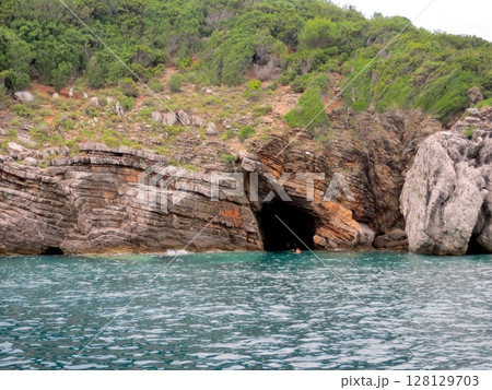 Rocky Coastline of Sveti Nikola Island on the Adriatic Sea With Clear Waters Rocky Coastline of Sveti Nikola Island on the Adriatic Sea With Clear Waters 128129703