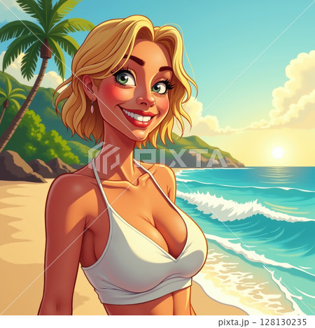 Beach beauty. 128130235
