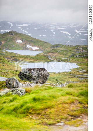 Hardangervidda mountain plateau in Norway 128130396
