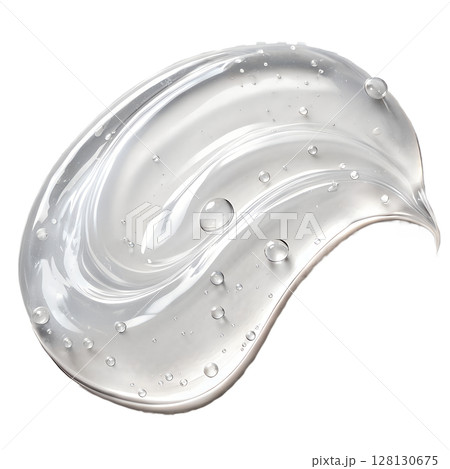 Cosmetic gel swatch isolated on transparent background, makeup product, beauty sample 128130675