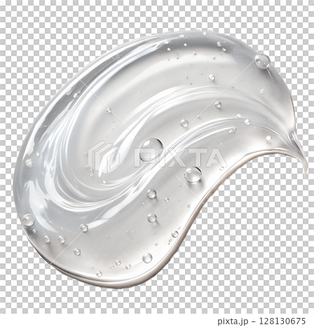 Cosmetic gel swatch isolated on transparent background, makeup product, beauty sample 128130675