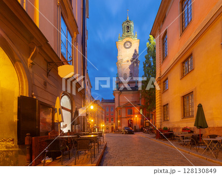 Storkyrkan Cathedral at Dawn, Stockholm, Sweden 128130849
