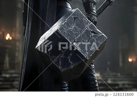 Cracked stone cube hammer dark fantasy game weapon texture 128131600