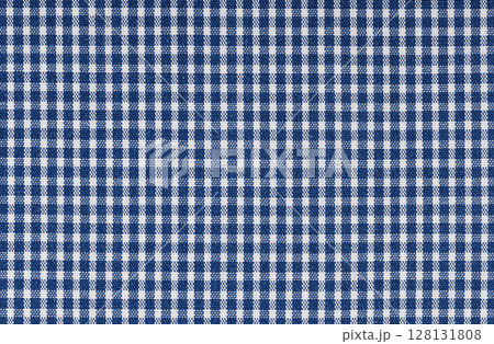 Light Blue White Plaid Fabric Design Close up View 128131808