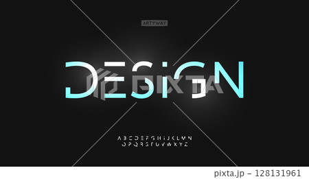 Futuristic geometric alphabet, stylized cutout techno font, robotic typographic symbols for AI branding logo, digital startup lettering headline design, modern UI display text. Vector typeset Futuristic geometric alphabet, stylized cutout techno font, robotic typographic symbols for AI branding logo, digital startup lettering headline design, modern UI display text. Vector typeset 128131961