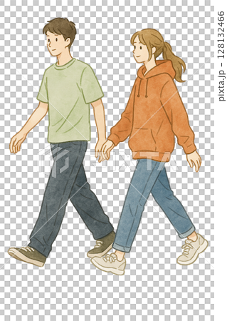 若い男女のイラスト 128132466