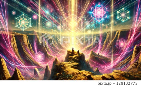 宇宙からのエネルギーで満ち溢れる大地　宇宙と交信できる場 128132775