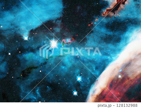A cosmic scene showcasing a nebula with glowing stars, swirling clouds of gas, and contrasting shadows. A cosmic scene showcasing a nebula with glowing stars, swirling clouds of gas, and contrasting shadows. 128132988