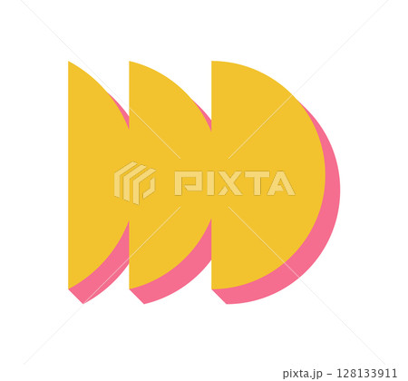 Brutalist abstract shape with bold circles. Minimal element featuring flat forms and shadows. Contemporary icon, geometric style, suitable for modern design projects. 128133911