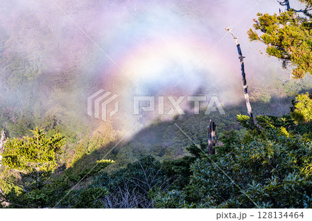 屋久島　ブロッケン現象　太鼓岩から(冬 128134464