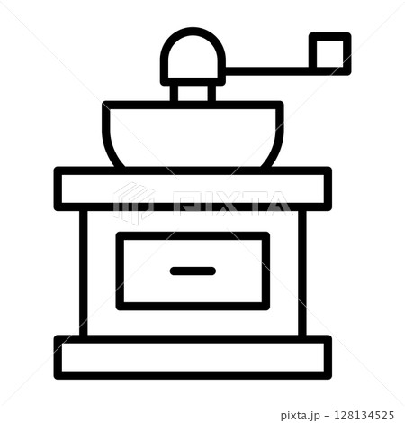 箱型コーヒーミルの線画アイコン 箱型コーヒーミルの線画アイコン 128134525
