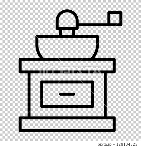 箱型コーヒーミルの線画アイコン 箱型コーヒーミルの線画アイコン 128134525