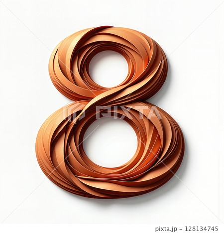 Stylish copper number eight. 128134745