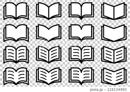 各種形狀的書籍和筆記本圖示的向量插圖集 128134993