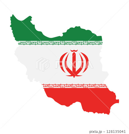 Iran map flag republic of with the iranian country banner illustration Iran map flag republic of with the iranian country banner illustration 128135041