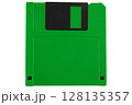 Colored old retro floppy diskettes in stack. 128135357