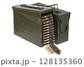 7.62 mm ammunition belt with cartridges in ammunition can 128135360