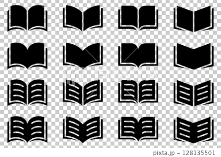 各種形狀的書籍和筆記本圖示的向量插圖集 128135501