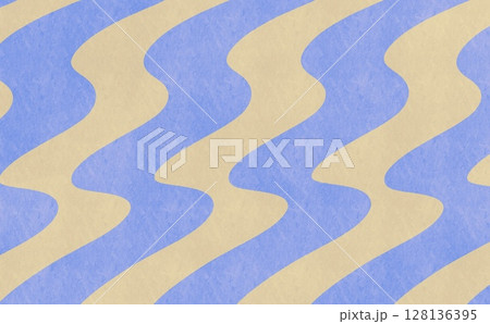 なみなみ模様(ベージュ×パープル) 128136395