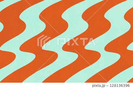 なみなみ模様(ライトブルー×オレンジ) なみなみ模様(ライトブルー×オレンジ) 128136396