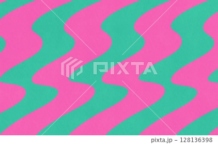 なみなみ模様(グリーン×ピンク) なみなみ模様(グリーン×ピンク) 128136398