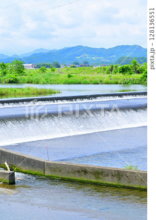 小倉堰　思川　上流方面　栃木市 128136551
