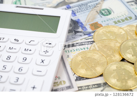 ドル 仮想通貨 電卓 128136672