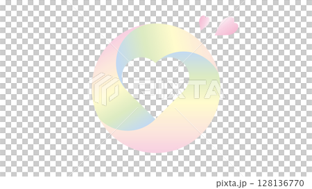 Colorful cute rainbow heart illustration material logo Beautiful gradient icon mark 128136770