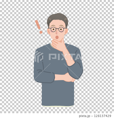 A man in casual clothes coming up with an idea 128137429