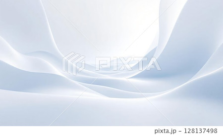 滑らかな透明感のあるブルーのウェーブ 128137498