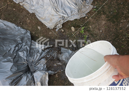 真夏のキュウリ栽培の工夫 128137552