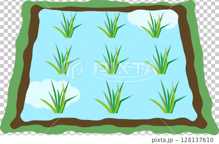 田んぼのイラスト素材 田んぼのイラスト素材 128137610