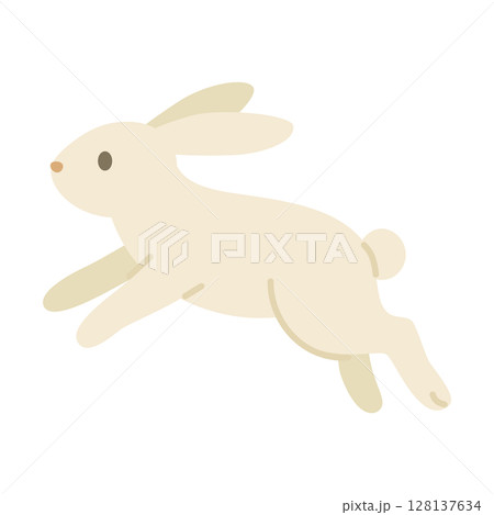 ジャンプするうさぎのシンプルなイラスト ジャンプするうさぎのシンプルなイラスト 128137634