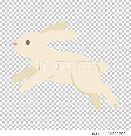 ジャンプするうさぎのシンプルなイラスト ジャンプするうさぎのシンプルなイラスト 128137634