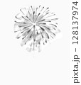 花火　手描きのモノクロイラスト 128137974
