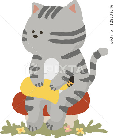 サックス吹きのネコ　吹奏楽 128138046