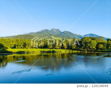 いもり池と妙高山（夏） 128138049