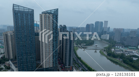 Aerial view of landscape in shenzhen city, China 128138101