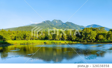 いもり池と妙高山（夏） 128138358