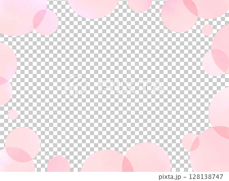 柔和的粉紅色水彩圓點框架 128138747