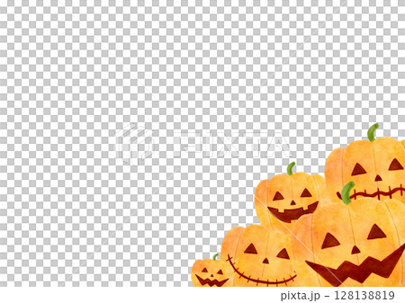 Halloween pumpkin frame illustration 128138819