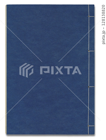 古い時代の和綴じ青本、四つ目綴じの切抜き冊子 古い時代の和綴じ青本、四つ目綴じの切抜き冊子 128138820