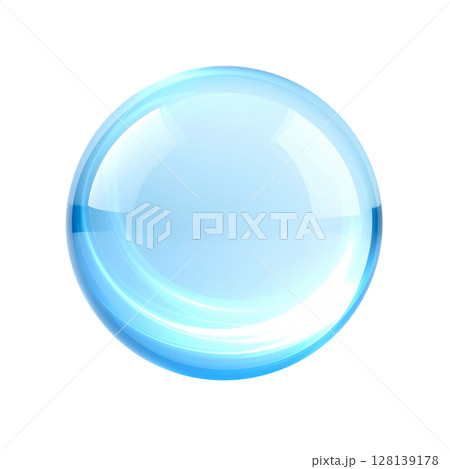 青く輝く透明な球体・光が舞う幻想的なオブジェ 128139178