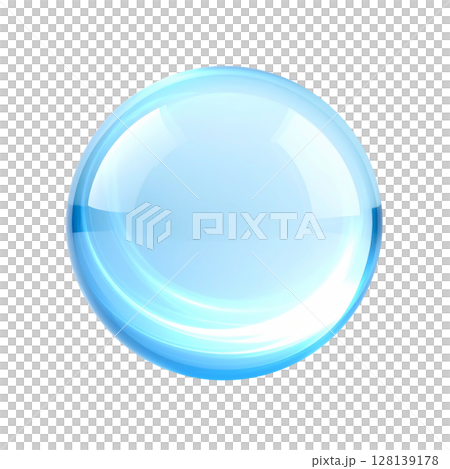 青く輝く透明な球体・光が舞う幻想的なオブジェ 128139178